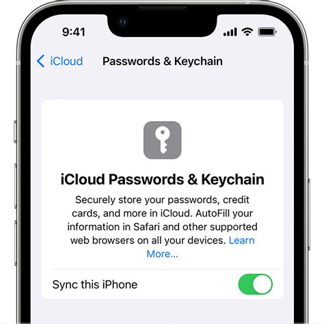 How do I manage keychain on iPhone?