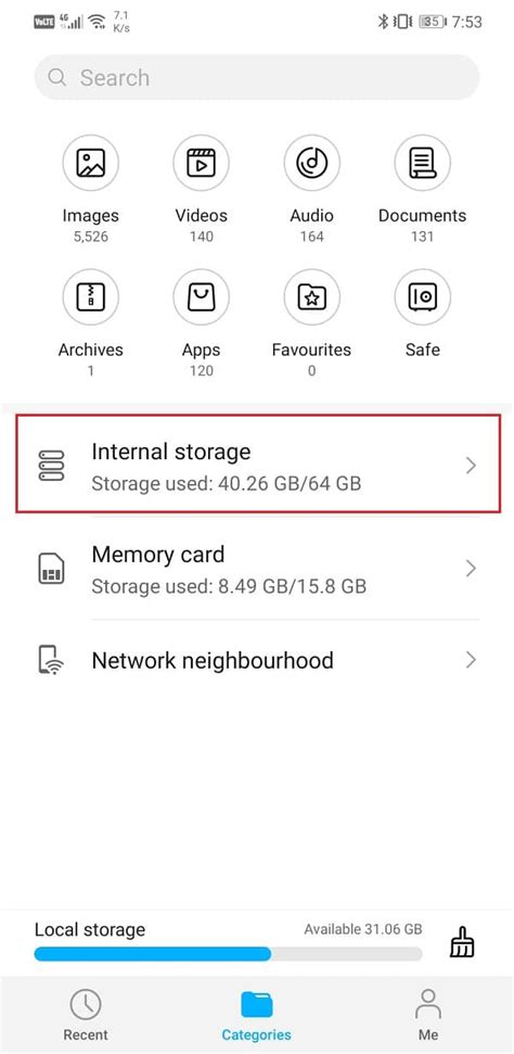 How do I move files from internal storage to SD card on Huawei?