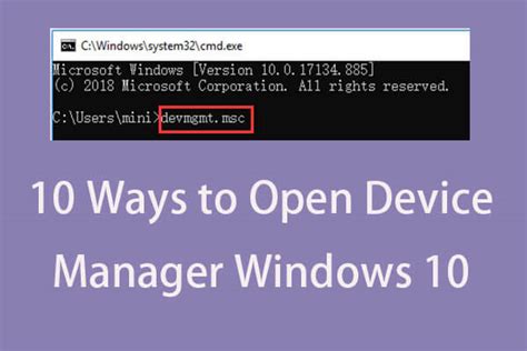 How do I open Device Manager in CMD?
