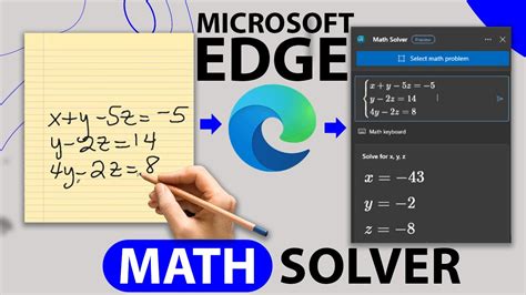 How do I open Math Solver in edge?