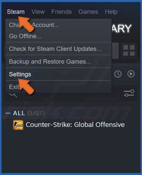 How do I open Steam menu?