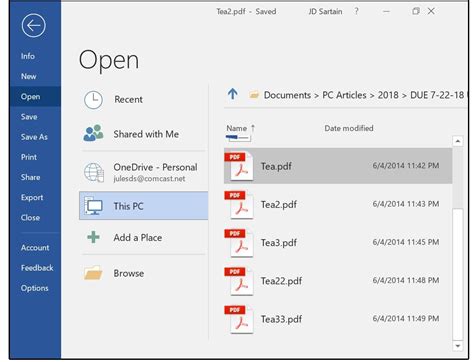 How do I open a PDF in Word?