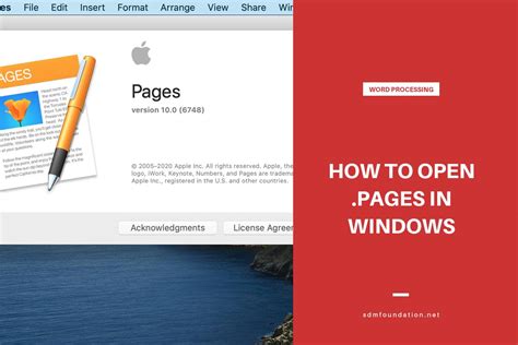 How do I open a Pages document in Windows?