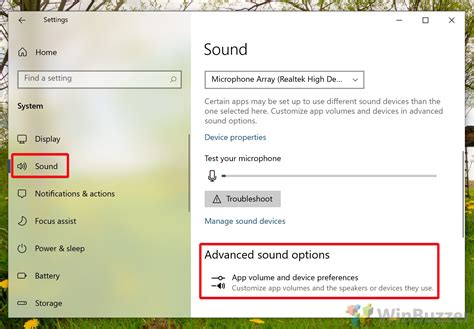 How do I open advanced Sound settings in Windows 10?