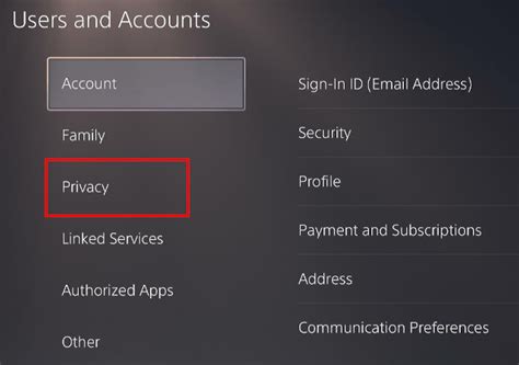 How do I open privacy settings on PS5?