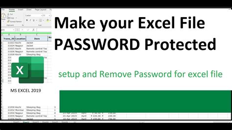 How do I password protect an Excel file?