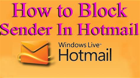 How do I permanently block a sender in Hotmail?