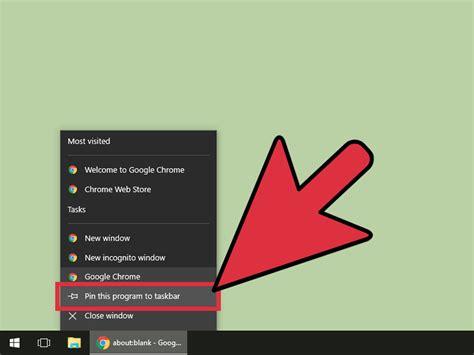 How do I pin a shortcut to my taskbar?