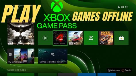 How do I play Xbox game pass games offline?
