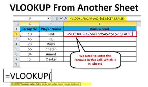 How do I pull data from another sheet in Excel using VLOOKUP?