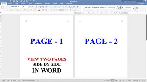 How do I put two pages side by side?