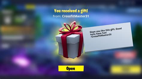 How do I receive gifts on Fortnite?