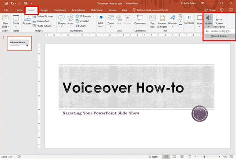 How do I record audio over a PowerPoint?