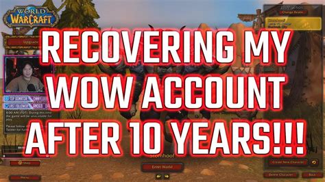 How do I recover my old WoW account?