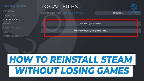 How do I reinstall Steam games without redownloading?