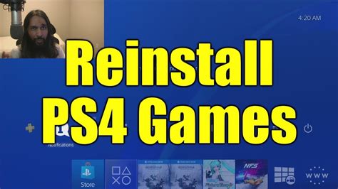 How do I reinstall a game on PS4?