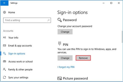 How do I remove PIN and password from login screen Windows 10?