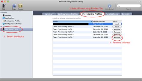 How do I remove a device from a provisioning profile in Xcode?