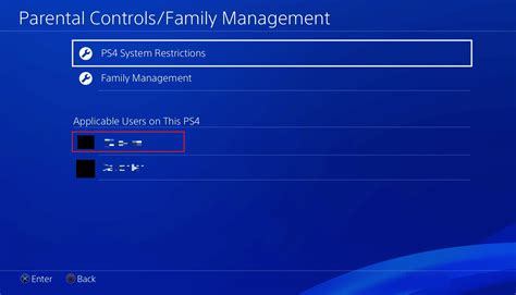 How do I remove a parent account from PS4?