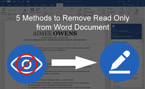 How do I remove a read only document?