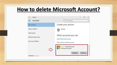 How do I remove a second Microsoft account from my computer?