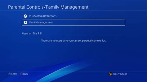 How do I remove a user from PlayStation family?