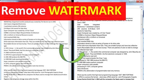 How do I remove a watermark from multiple pages in PDF?