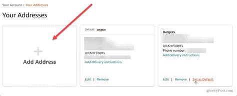 How do I remove an address from my Amazon shipping list?