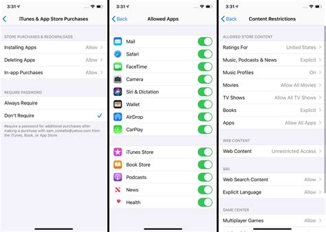How do I remove apps from Apple parental controls?