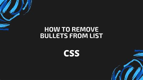 How do I remove bullets in CSS?