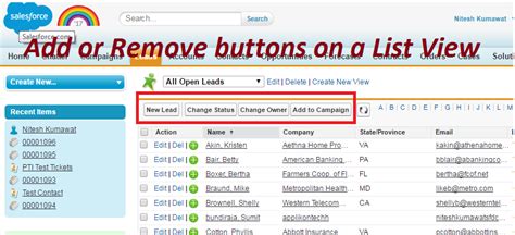 How do I remove buttons from list view in Salesforce?