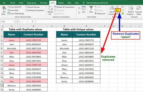How do I remove doubles in Excel?