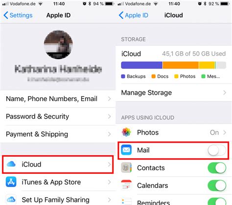 How do I remove my Apple ID from iCloud email?