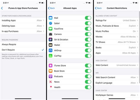 How do I remove parental controls from IOS apps?