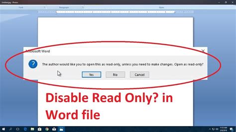 How do I remove read only from a Word document?