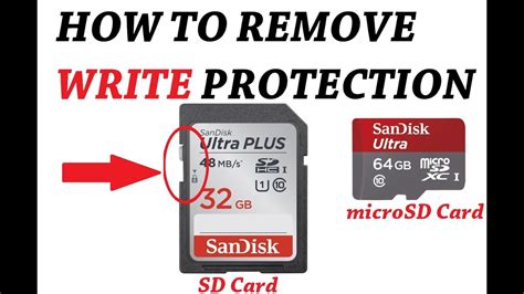 How do I remove write protection from my SanDisk SD card?