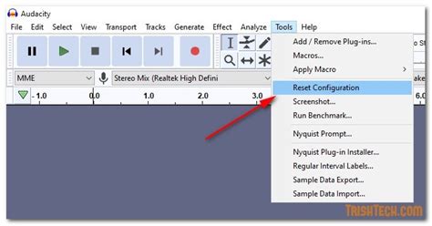 How do I reset Audacity to original settings?