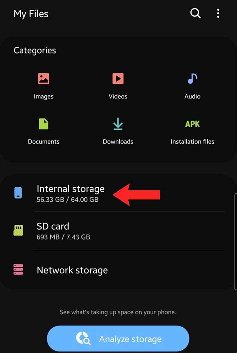 How do I reset my internal storage on Android?