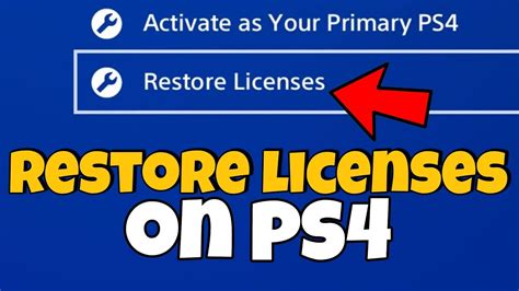 How do I restore my licenses on PS4?