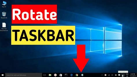 How do I rotate the taskbar in Windows?