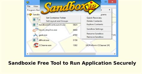 How do I run an app in Sandboxie?