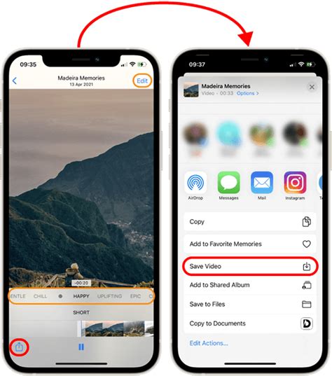 How do I save a slideshow as a video on my iPhone?