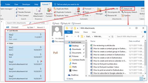 How do I save bulk attachments in Outlook 365?