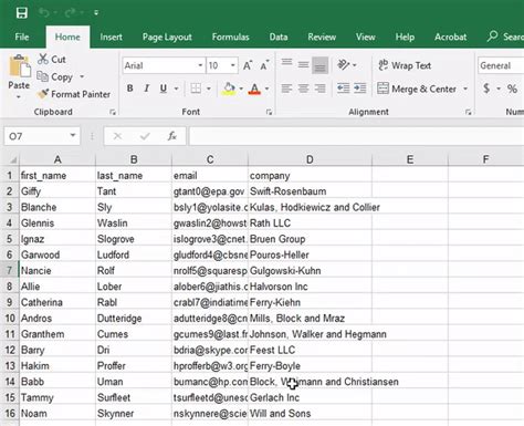 How do I save contacts in Excel?