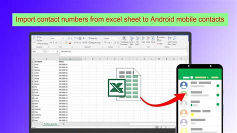 How do I save my Excel contacts to my phone?