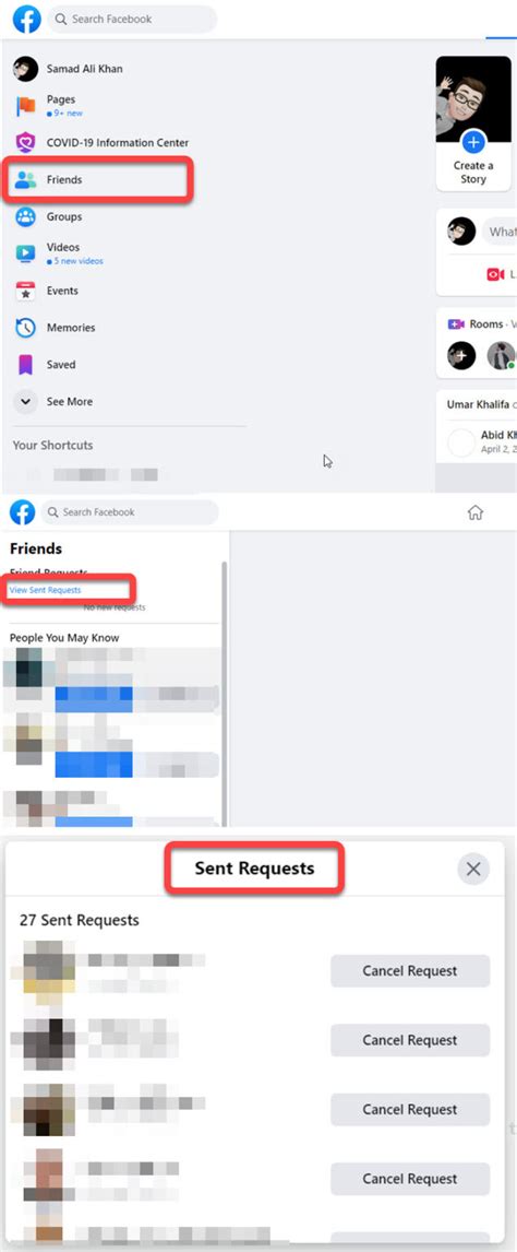 How do I see who I sent a request on Facebook?