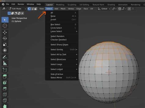 How do I select all vertices in Blender?