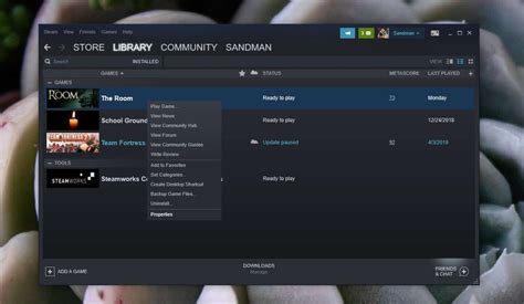 How do I select an existing Steam library folder?