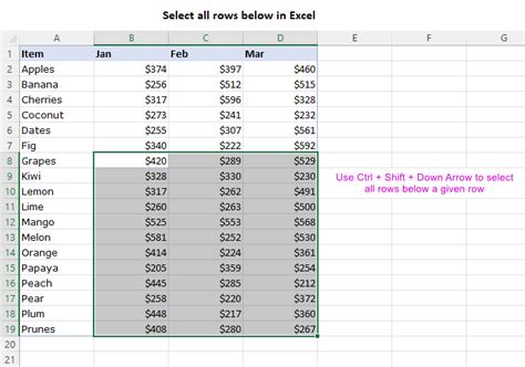 How do I select every 100 rows in Excel?