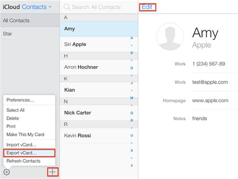 How do I select multiple contacts in icloud?